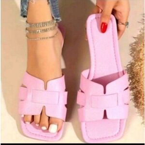 Women's non-slip flat sandal slide sz 9.5